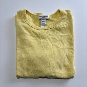 JONES NEW YORK CASUAL PASTEL YELLOW EVERYDAY COTTON TEE // 🍋